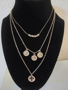 Gold-Tone Layered Coin Pendant Necklace - Women Jewelry